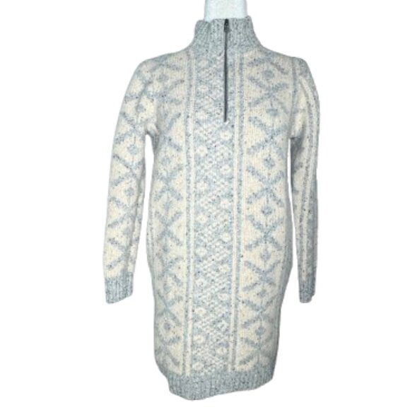 Toad&Co Lambswool 1/4 Zip Pullover Long Sleeve Sweater Dress Women's Large - Picture 1 of 6